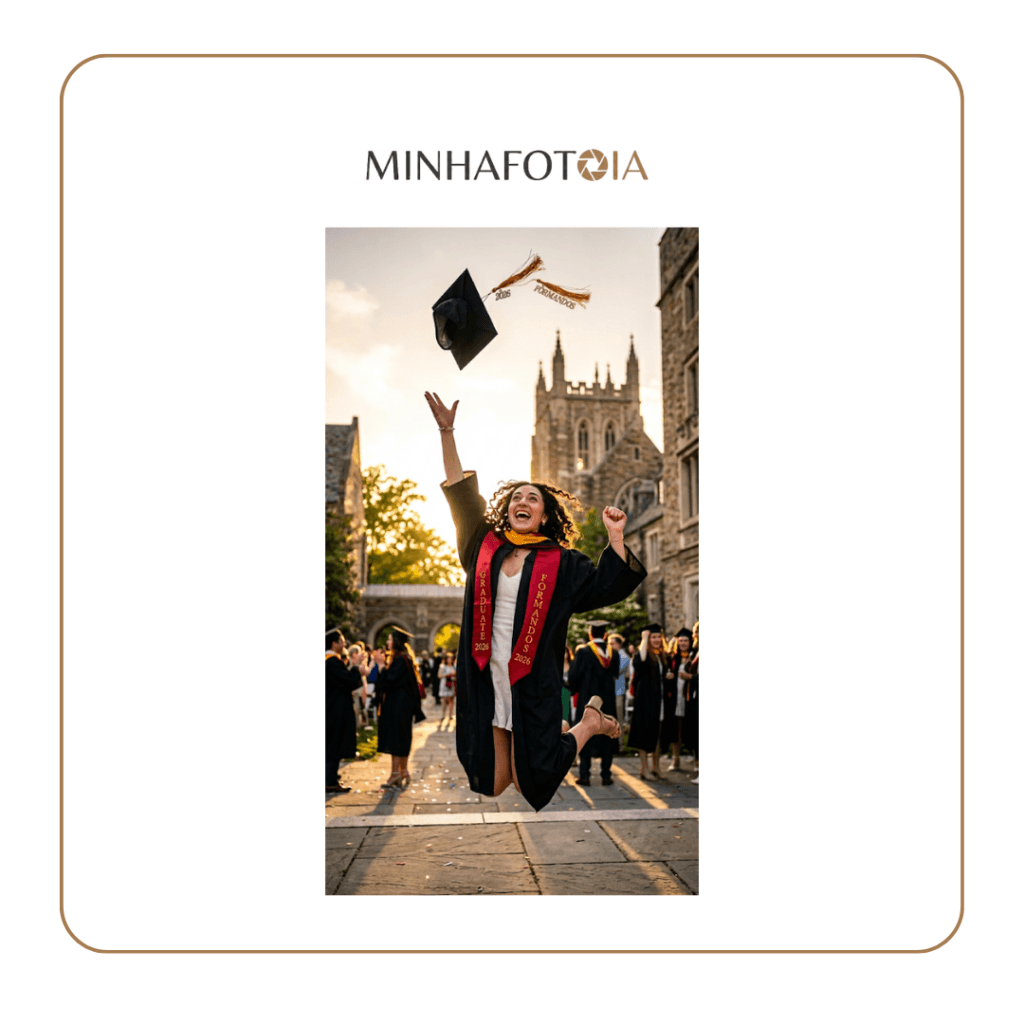Prompt para Foto de Formatura com IA - Prompt Celebraçao - minhafotoia.com.br