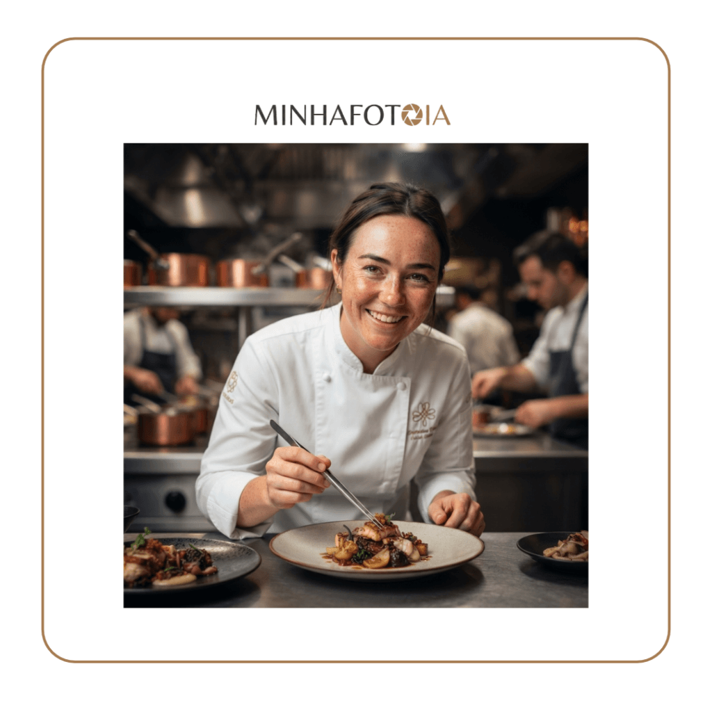 Prompt para foto profissional feminina - chef - minhafotoia.com.br