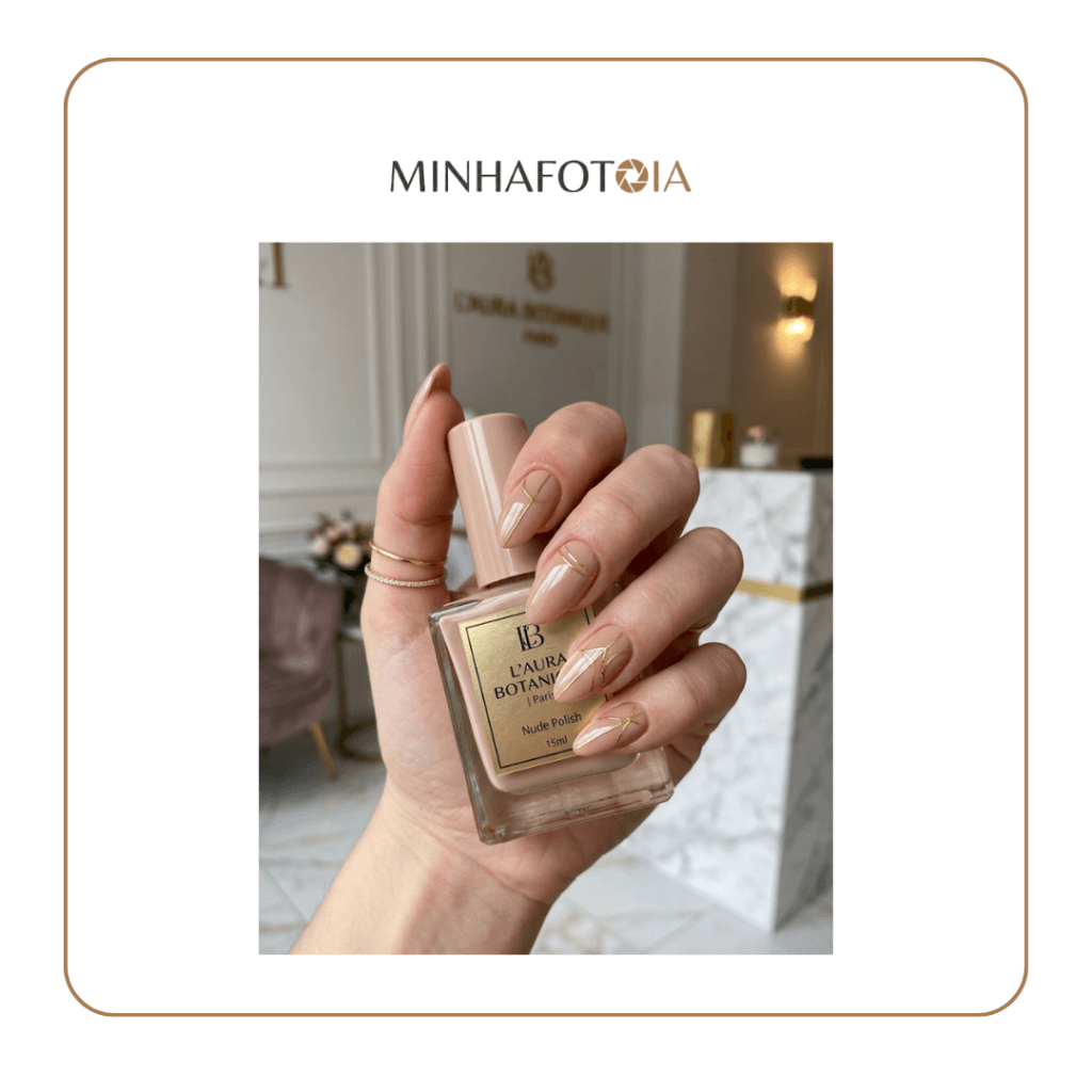 Prompt para Foto Profissional Nail Designer - Prompt Glossy Nude - minhafotoia.com.br